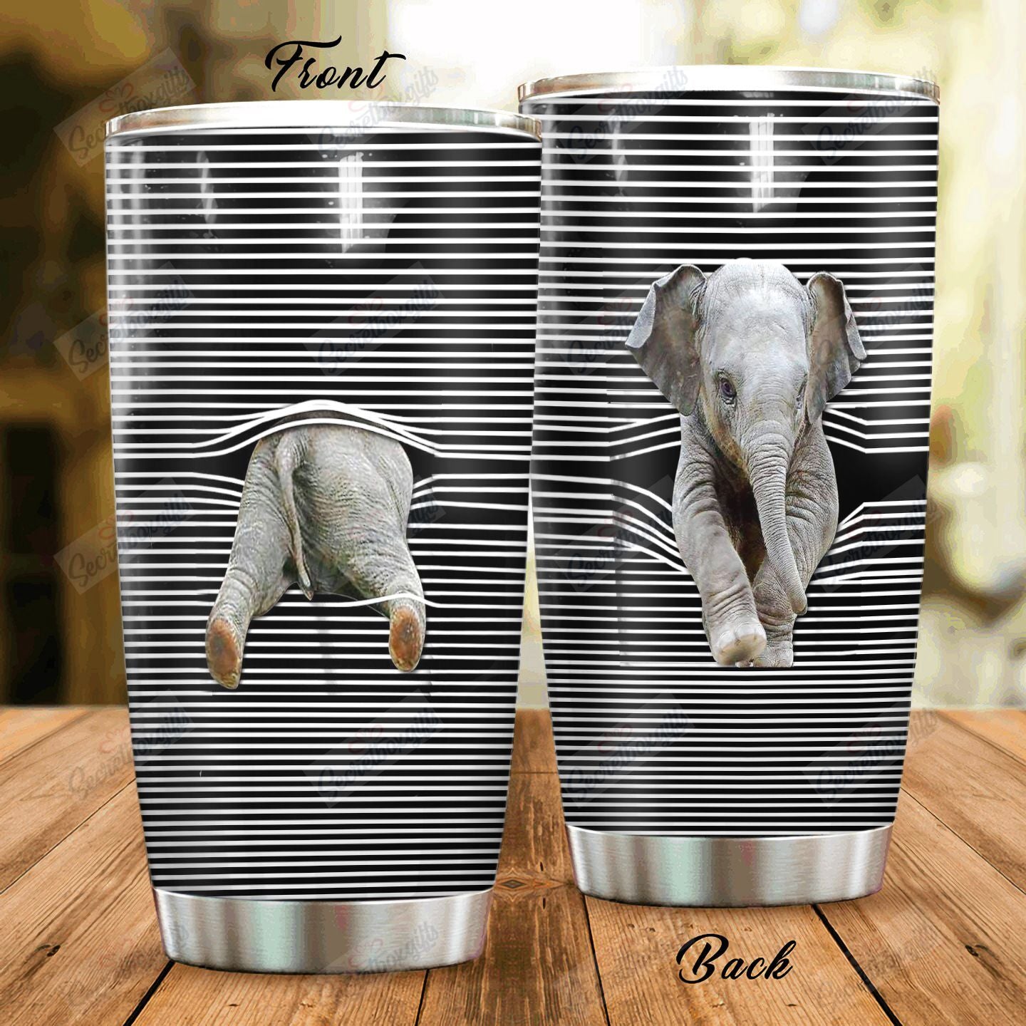 Magical Elephant Stainless Steel Tumbler Travel Customize Name, Text, Number, Image Dhc170178Lt