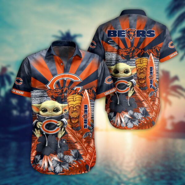 Chicago Bears Hawaiian Shirt Baby Yoda Graphics Gift For Fan