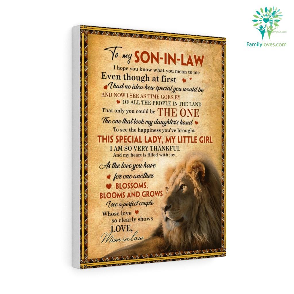 To My Son In Law Lion Canvas