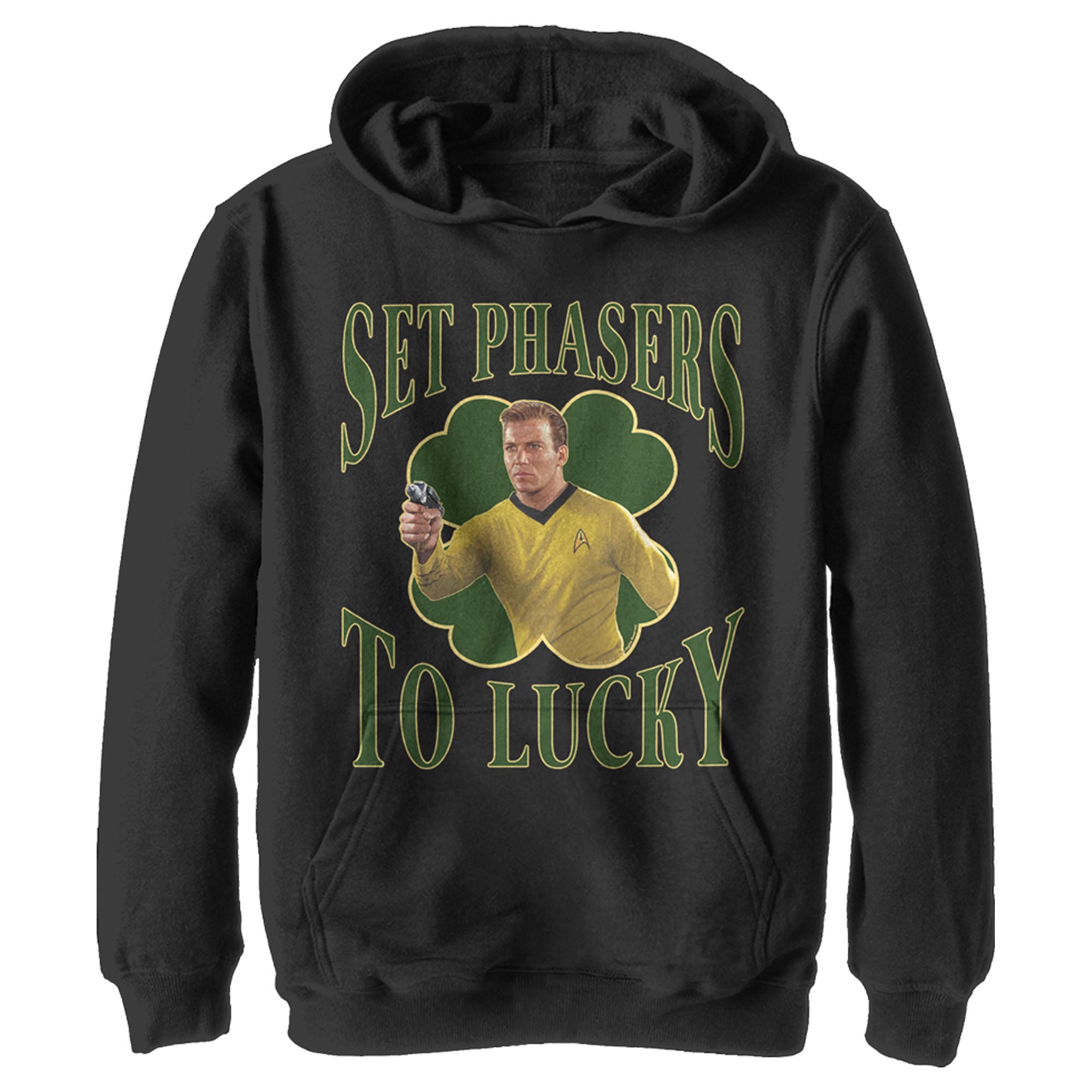 Boy’S Star Trek: The Original Series St. Patrick’S Day Captain Kirk Set Phasers To Lucky Pull Over Hoodie