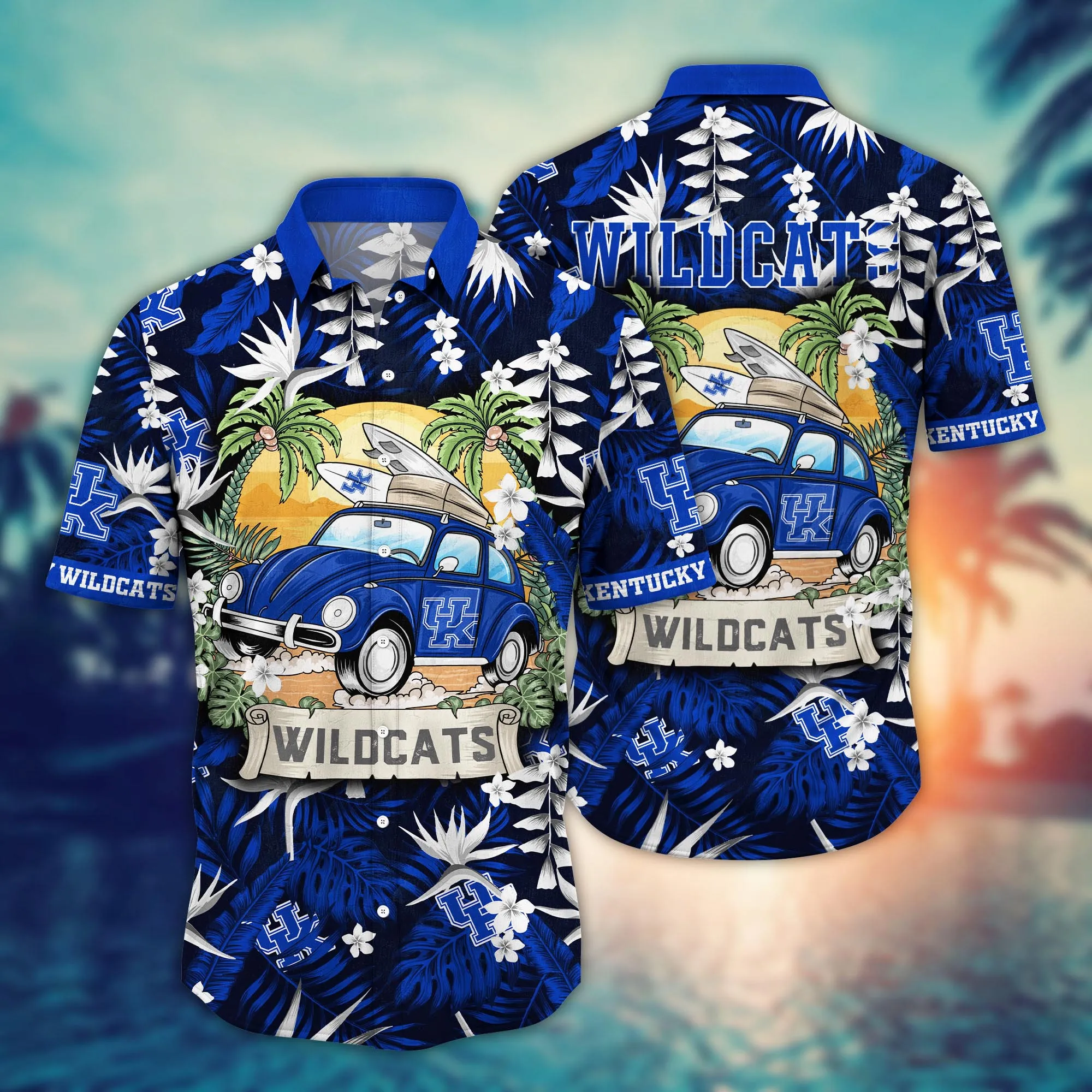 Kentucky Wildcats NCCA Hawaiian Shirt Surfingtime Aloha Shirt