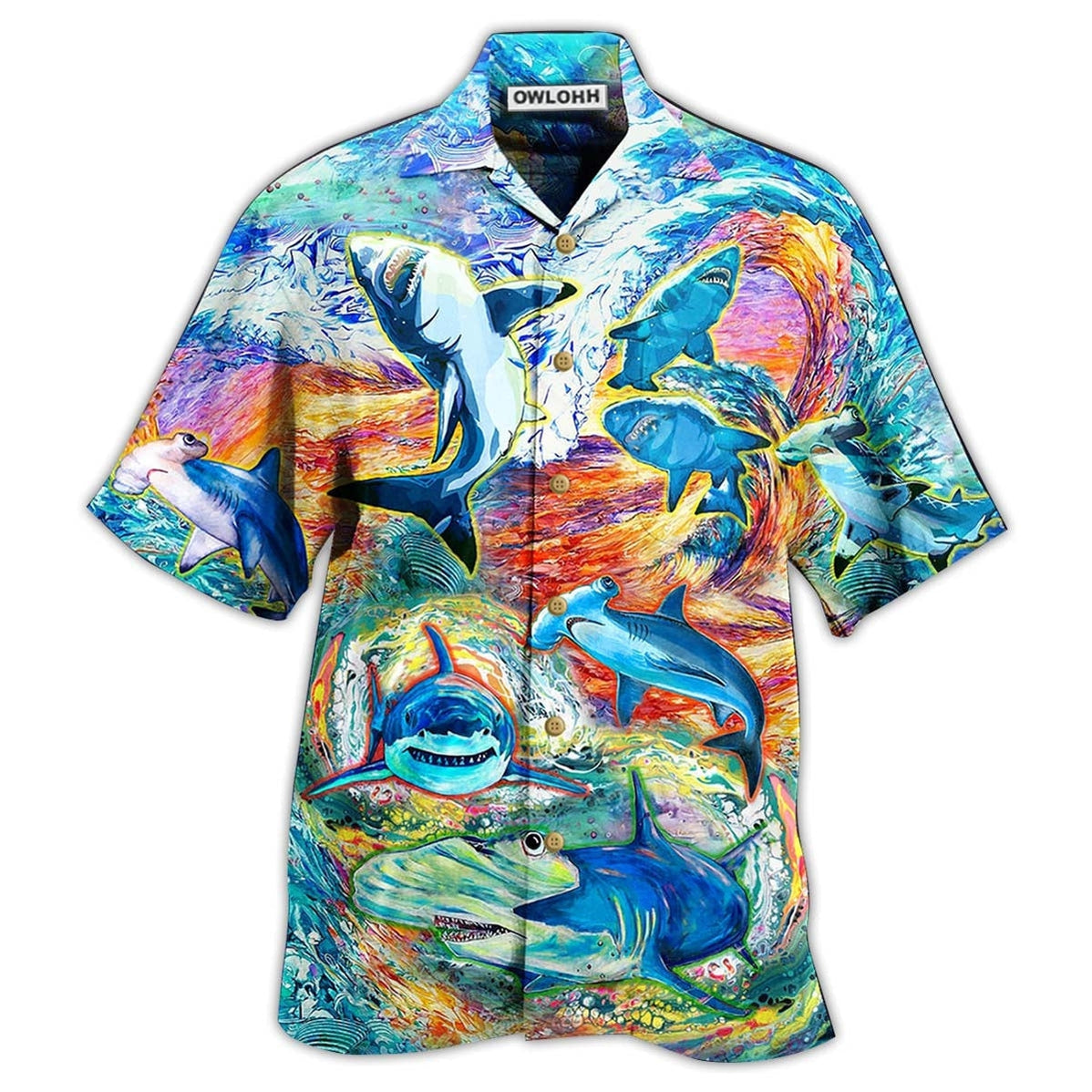 Shark Painting Color Hawaii Shirt Ha11447