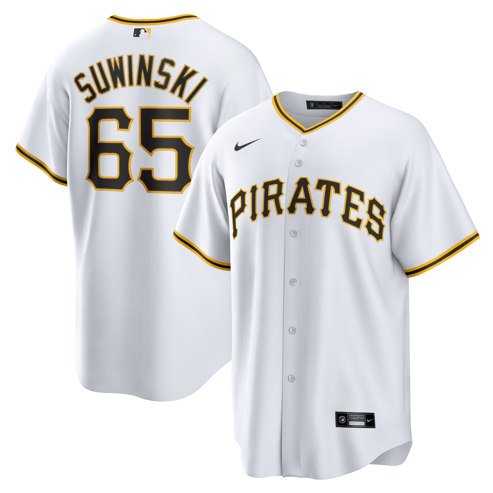 Jack Suwinski Pittsburgh Pirates Home Replica Jersey – White