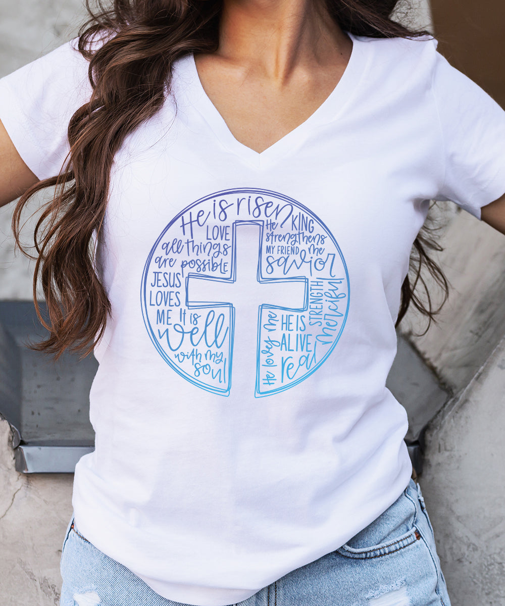 Circle Cross V-Neck