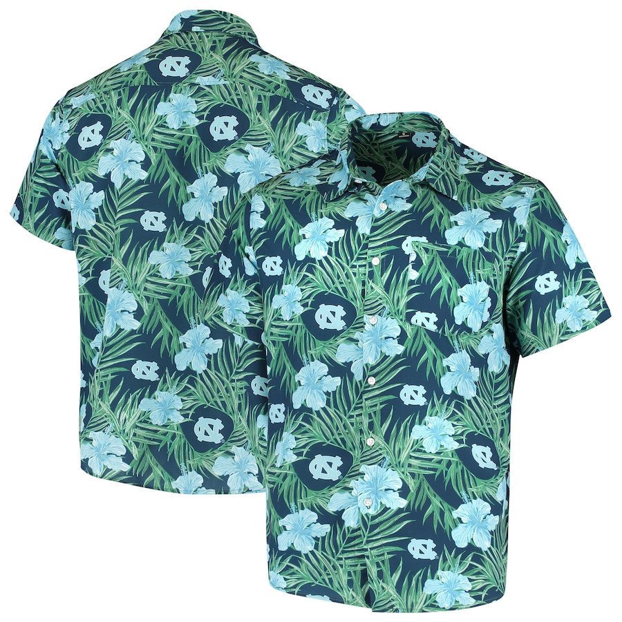 North Carolina Tar Heels Blue Floral Hawaii Shirt Ha89229