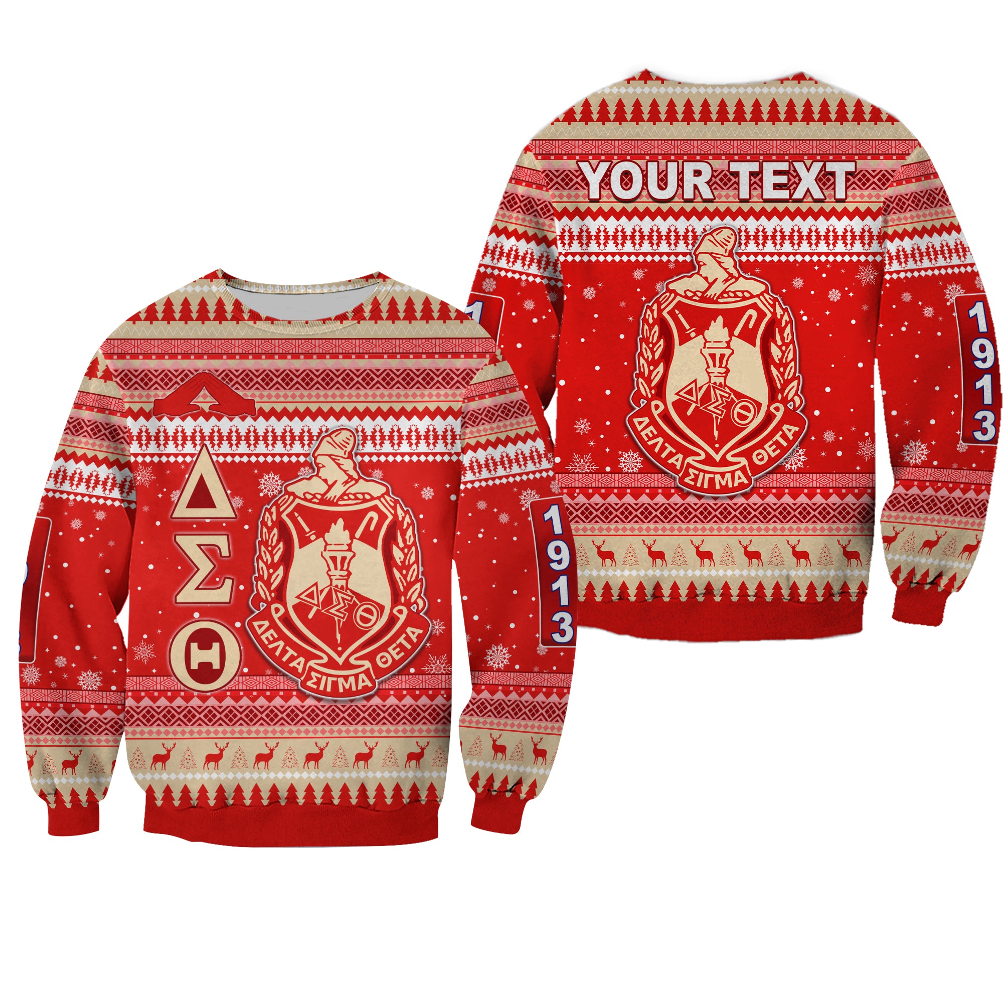 (Custom Personalised) Delta Sigma Theta Sweatshirt African Pattern Lt13