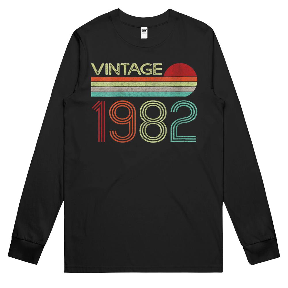 Womens Vintage 1982 40Th Birthday Gift Men Women 40 Years Old Long Sleeve T Shirts