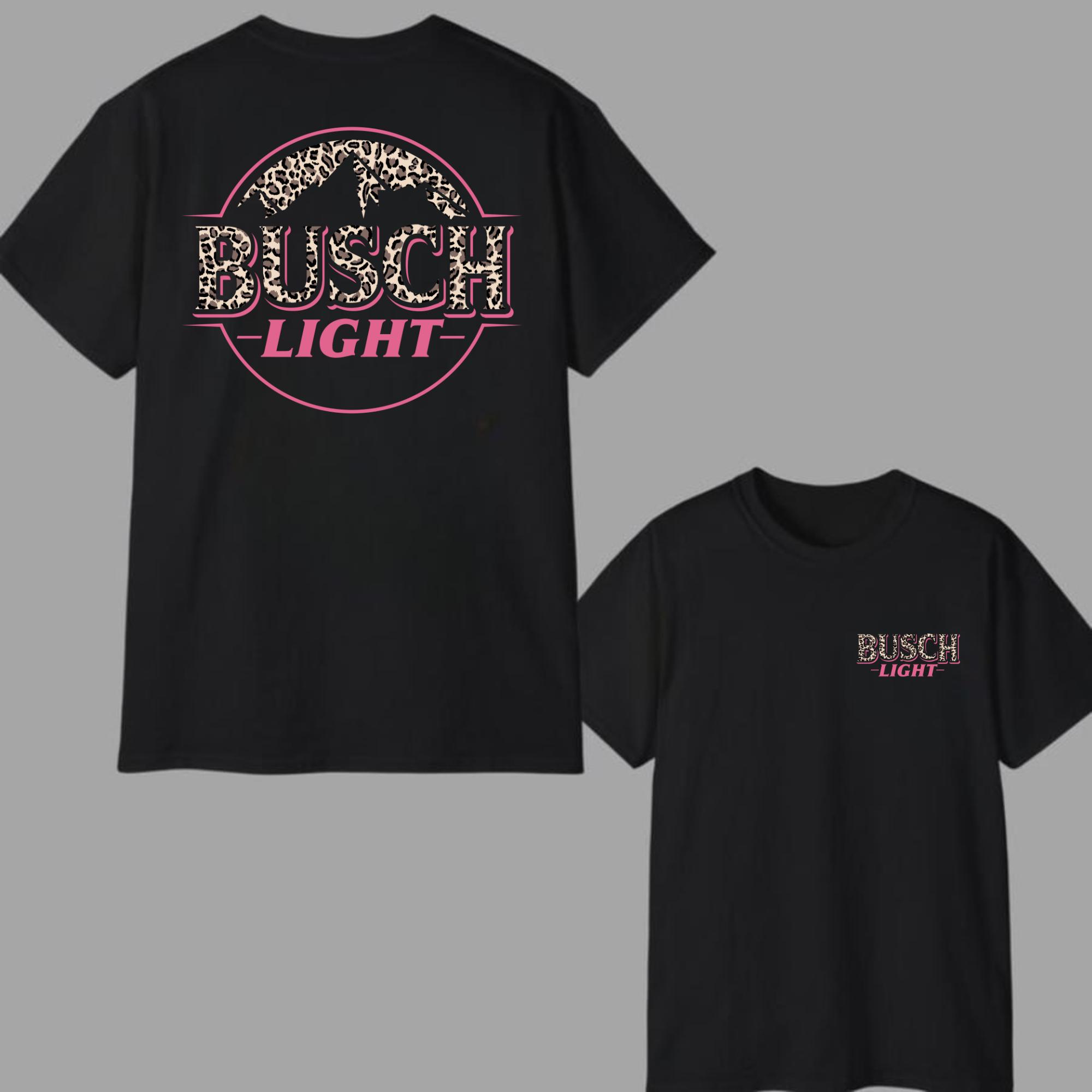 Busch Light Leopard Logo T-Shirt – 2-Sided Unisex Design, Size Range for All – Fashionable Statement Piece in Every Color Tiktok Shop