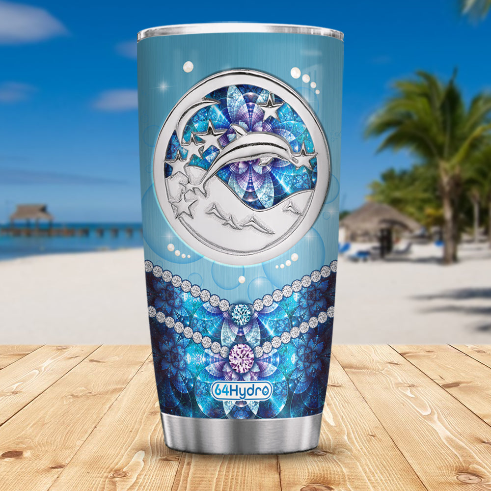 Dolphin Fish Sea Life Jewelry Style Quaz1211004Z Stainless Steel Tumbler