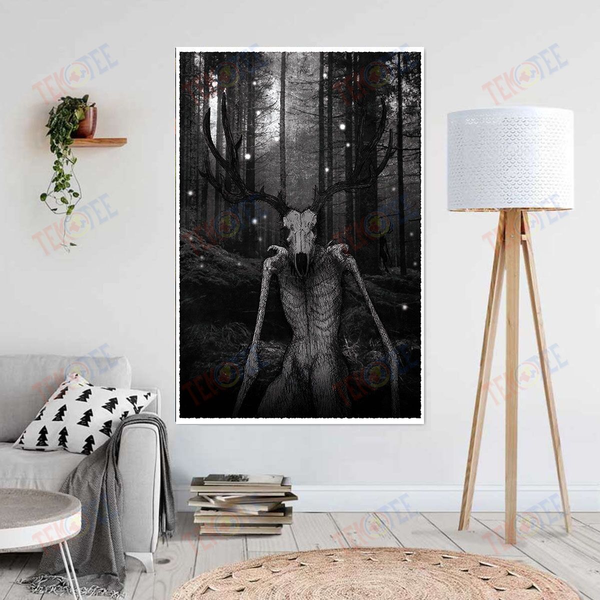 Canvas Painting Wendigo Print Gothic Wall Art Home Decoration