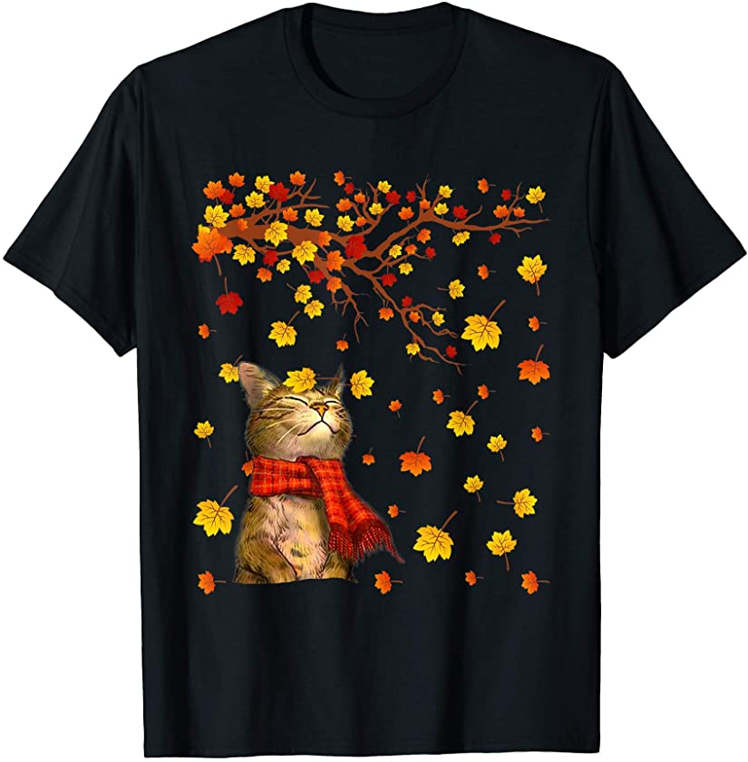 Cute Cat Autumn – Kitty Kitten Paw Lover Fall Season Gift T-Shirt