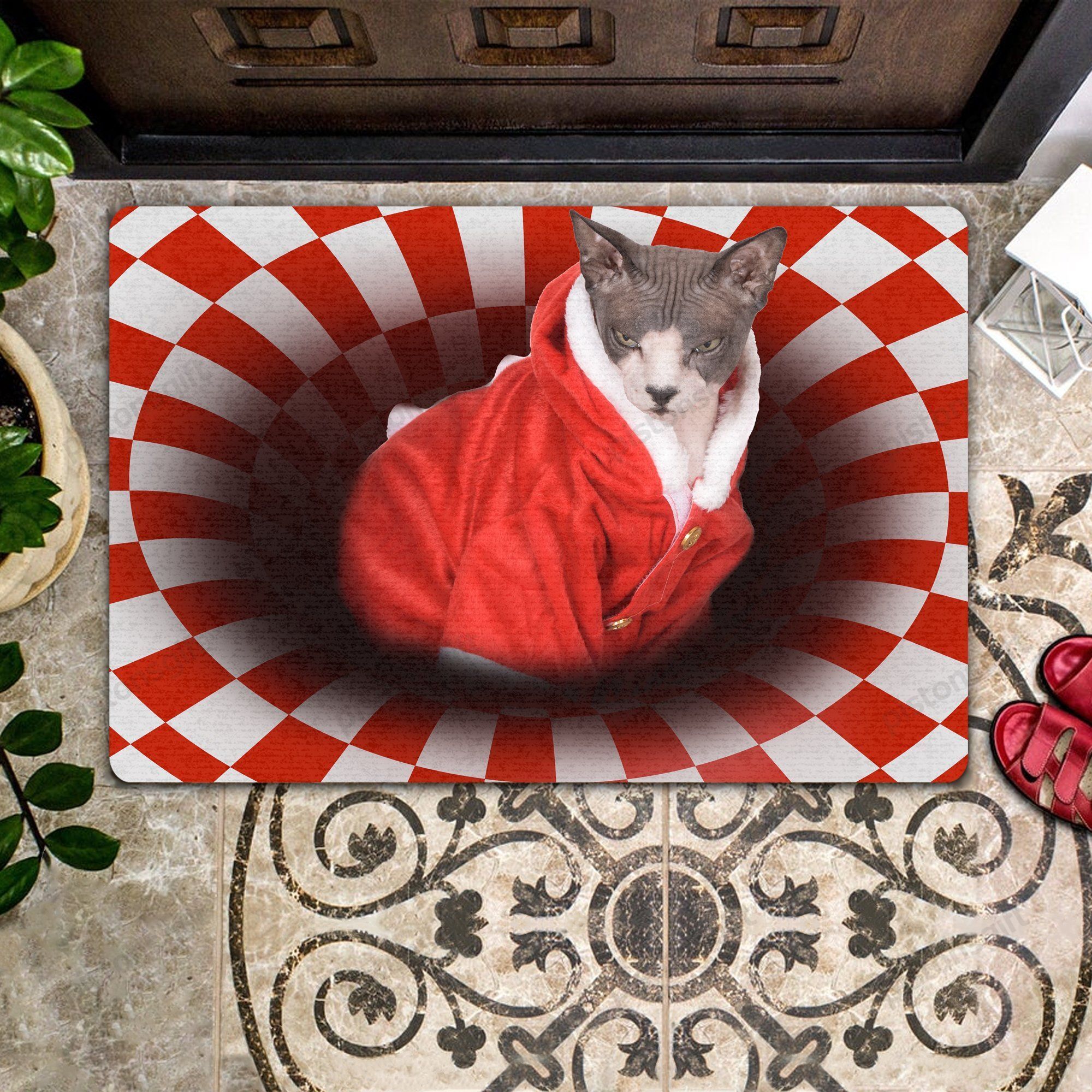 Sphynx Christmas All Over Printing Doormat