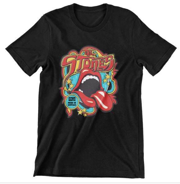 Vintage 80’S Concert Shirt Rolling Stones – T Shirt – Unisex Men Women Tops And Tees