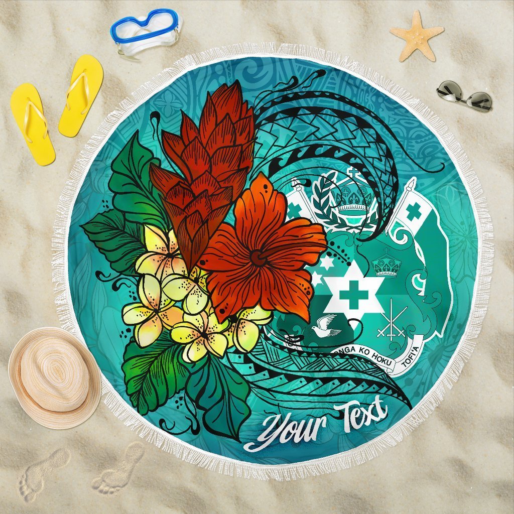 Tonga Beach Blanket – Custom Tropical Flowers Style – BN01