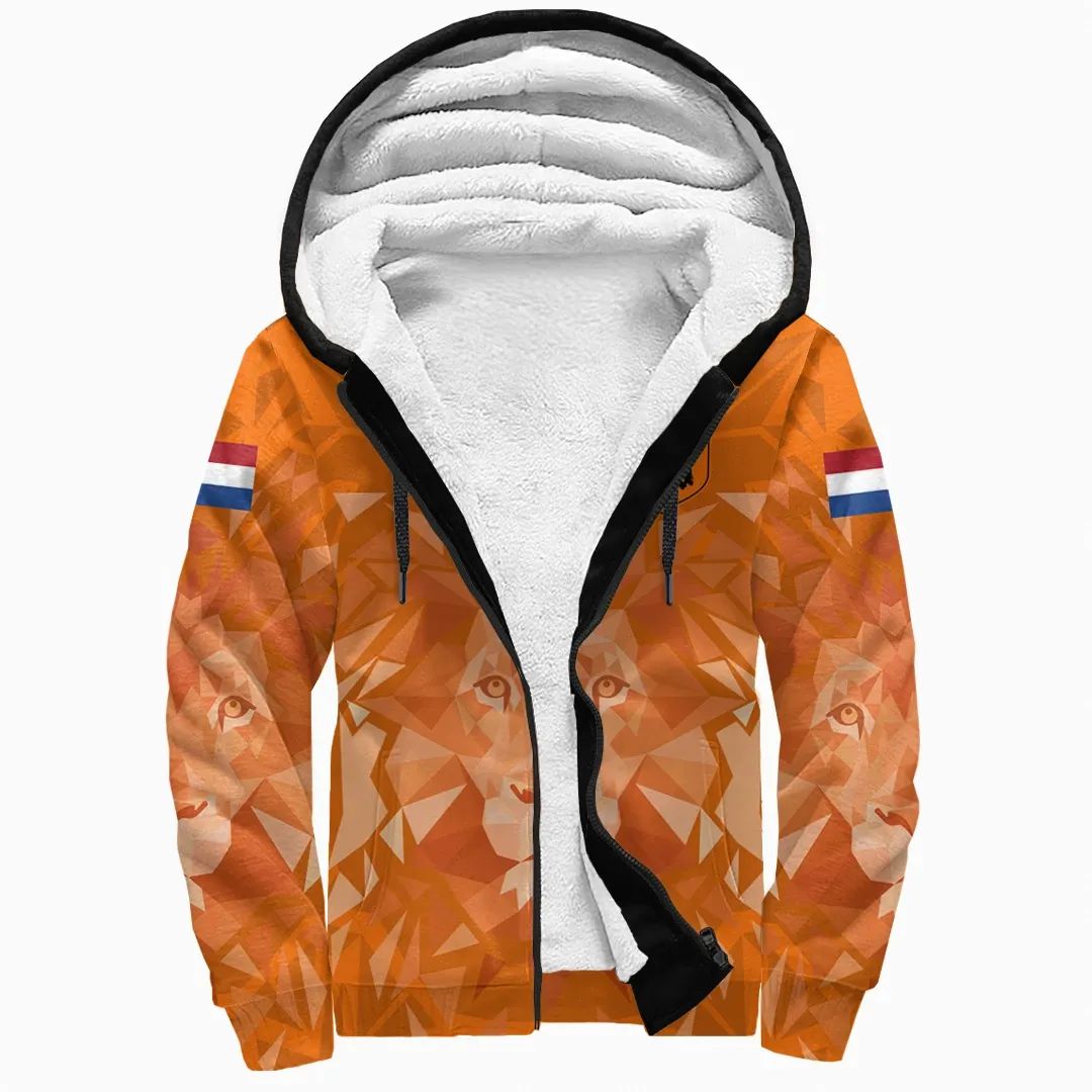 (Custom) Netherlands Lion Sherpa Hoodie Euro Soccer Rlt7