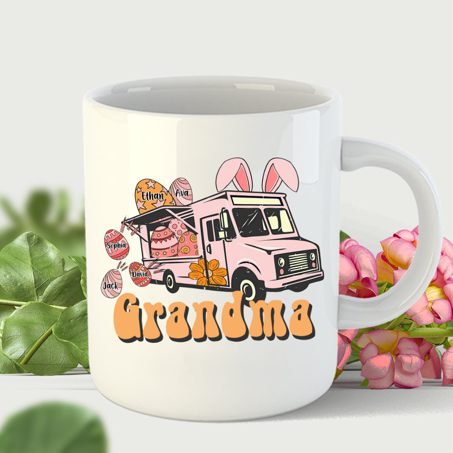 Chillever Personalized Grandma Bunny Truck Easter Day Mug