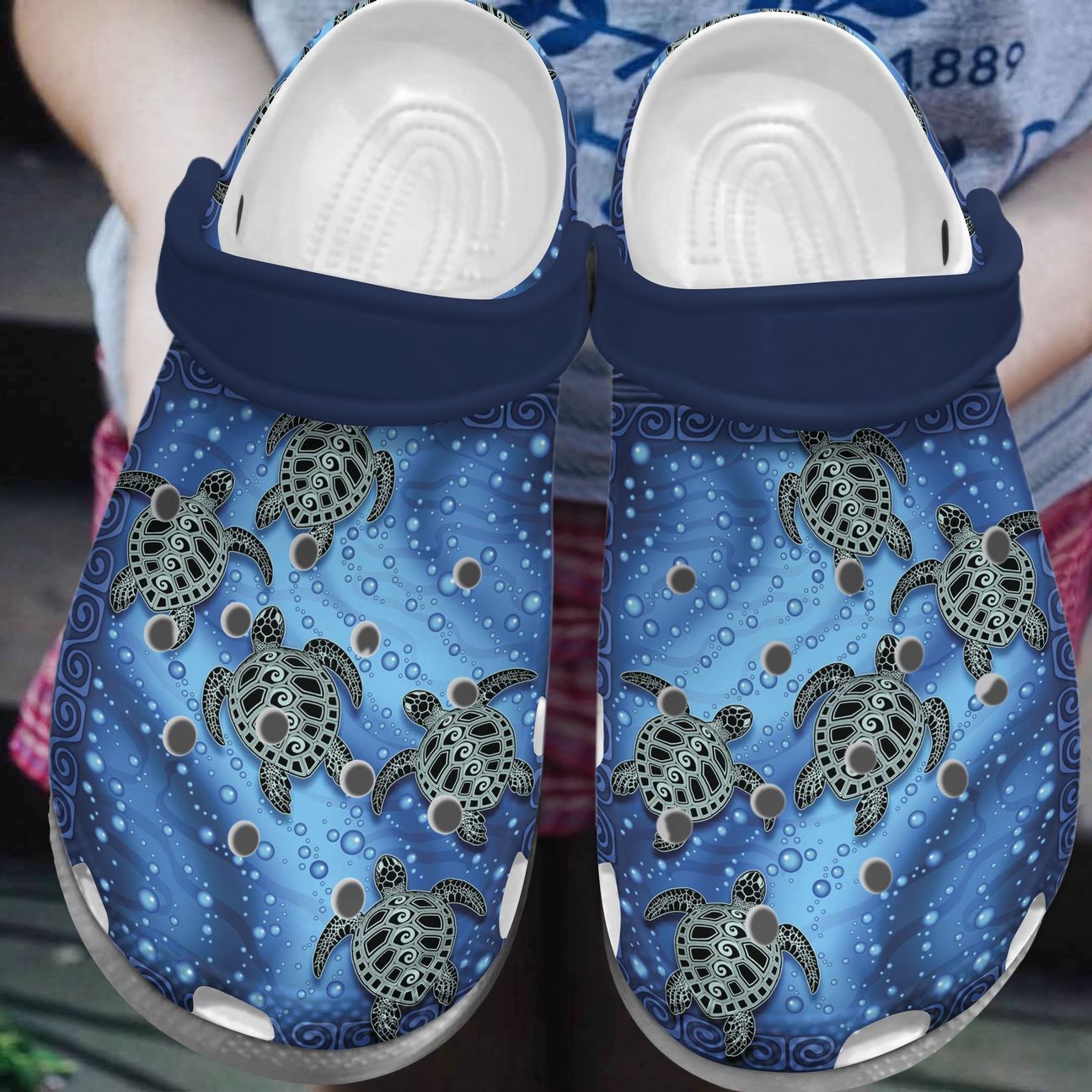 Sea Turtle Personalized Clog, Custom Name, Text, Color, Number Fashion Style For Women, Men, Kid, Print 3D Go With The Flow