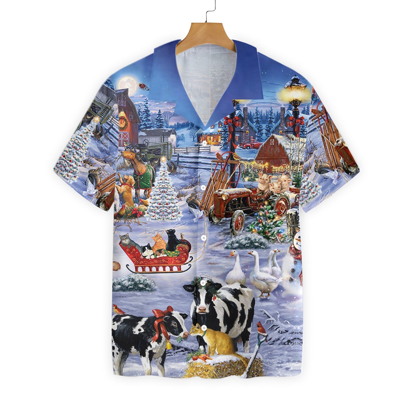 Beautiful Farm On Christmas 2810 Hawaii Shirt Ha74036