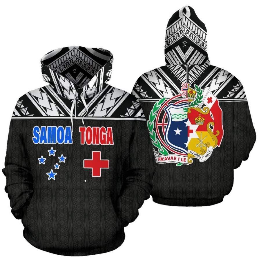 Tonga And Samoa All Over Hoodie – Polynesian Combine Style – BN09