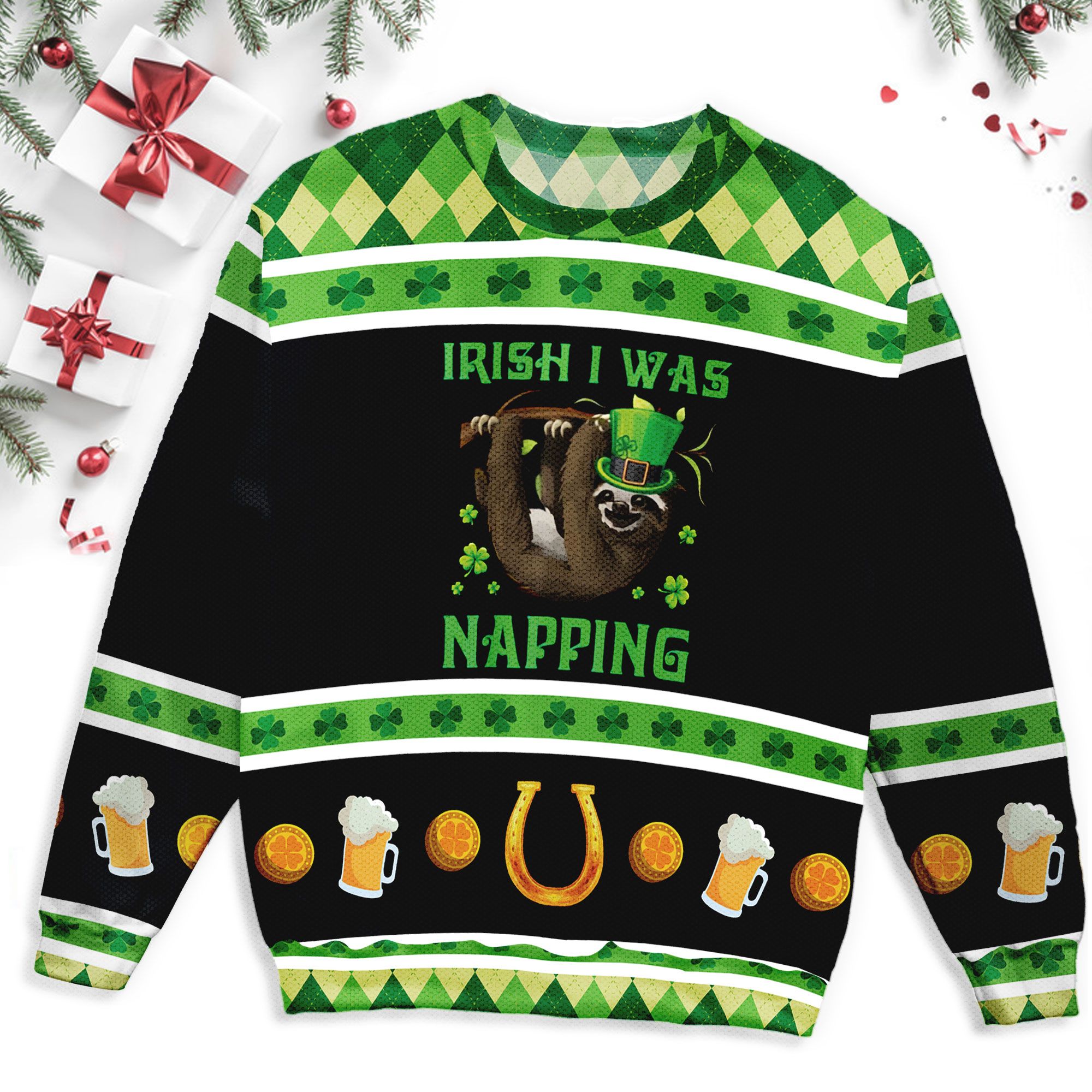 Sloth Happy Saint Patrick’s Day Ugly Sweater