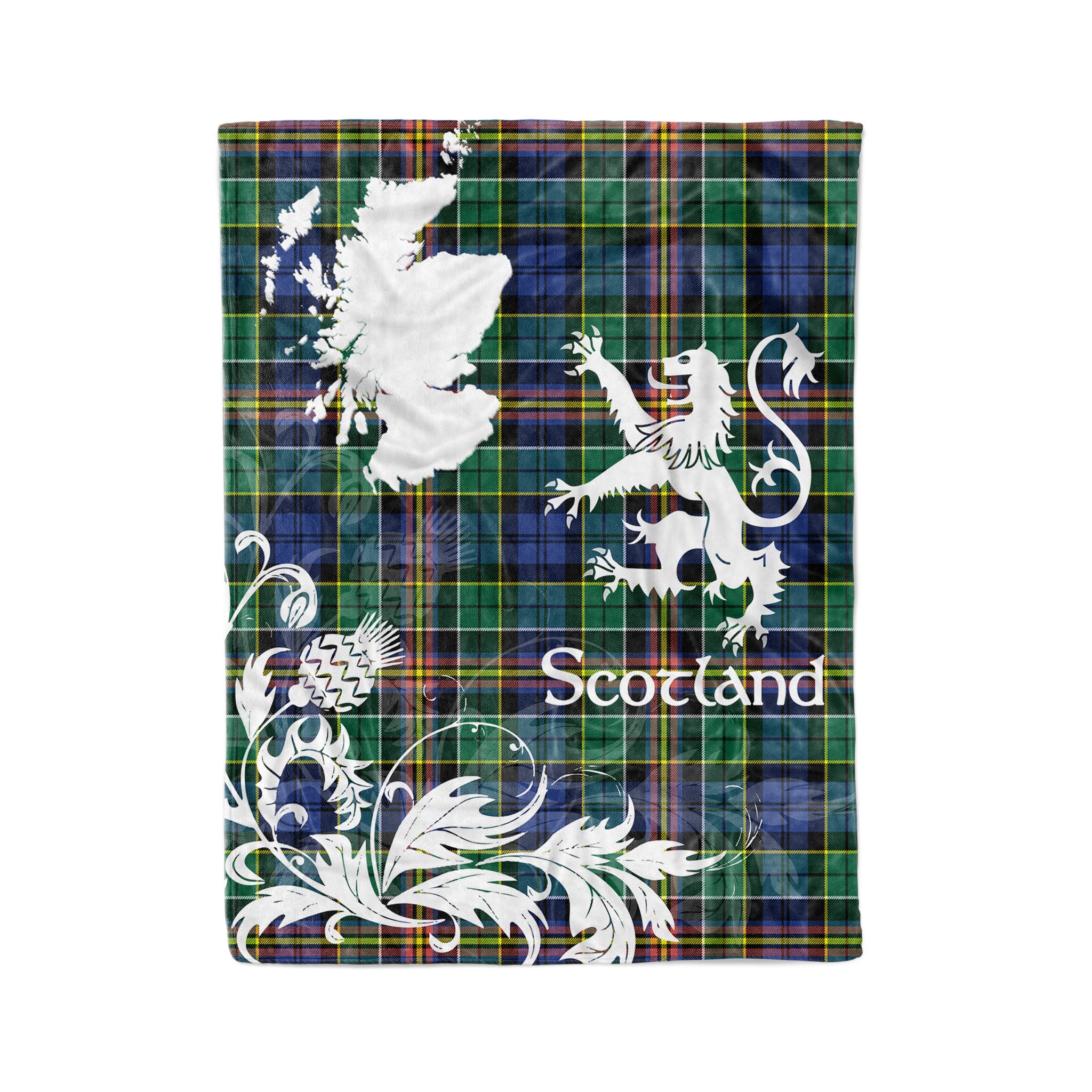 Tartan Plaid Fleece Blanket Tartan Blanket Thistle And Lion Scottish Clan Allison Plaid Blanket