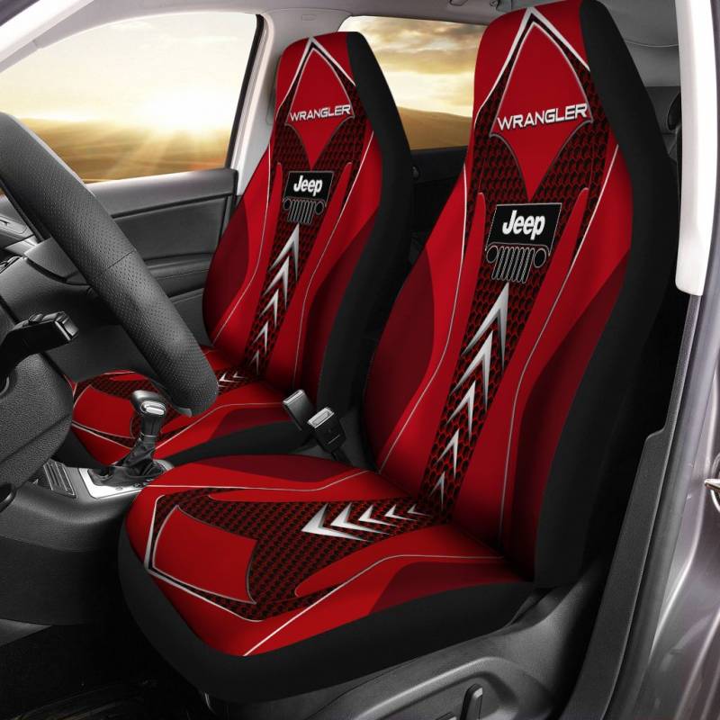 Jeep Wrangler BDA Car Seat Cover (Set of 2) Ver 1 (Red)