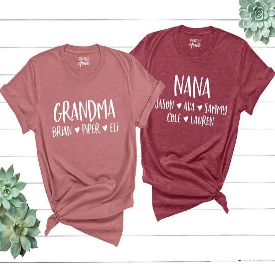 Shopcoolpod Personalized Grandma Shirt, Nana Shirt, Personalized Grandma Gift, Christmas Gift for Grandma