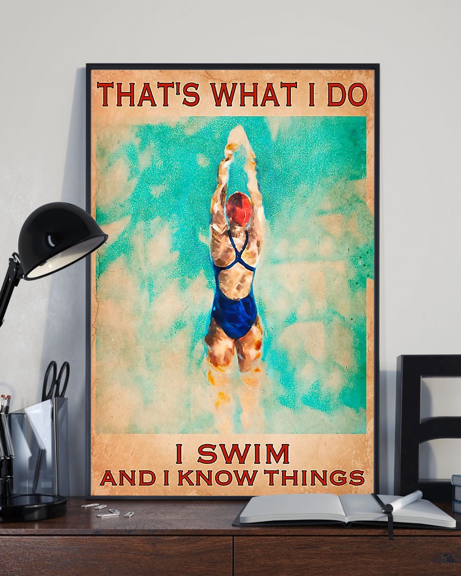 Swimming – I Swim And I Know Things Vertical Canvas And Poster | Wall Decor Visual Art
