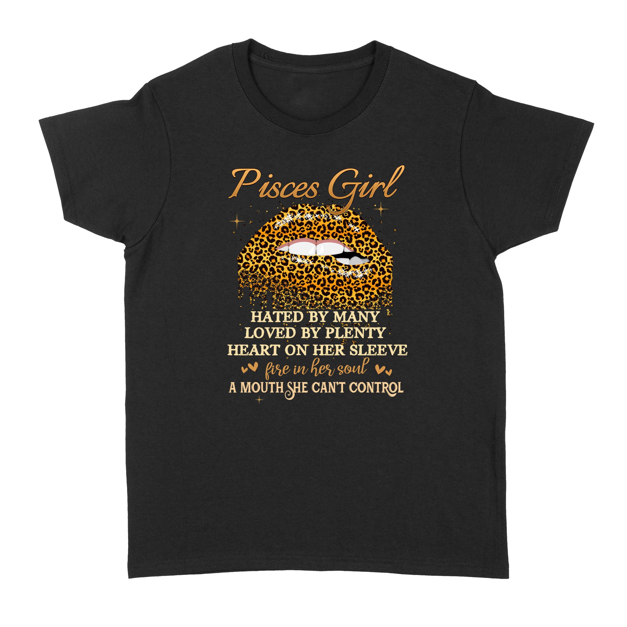 Dng Fashion ‘S Pisces Girl Birthday Gifts Funny Leopard Sexy Lip – Standard Women’S T-Shirt