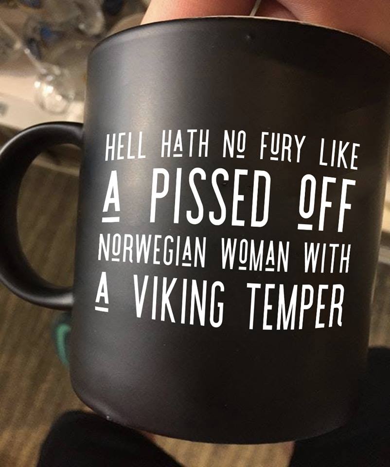 Pissed Off Norwegian Woman Viking Temper Christmas Gift Mug