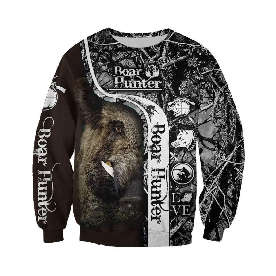 PL402 BOAR HUNTER CAMO MUDDY BLACK 3D ALL OVER PRINTED SHIRTS