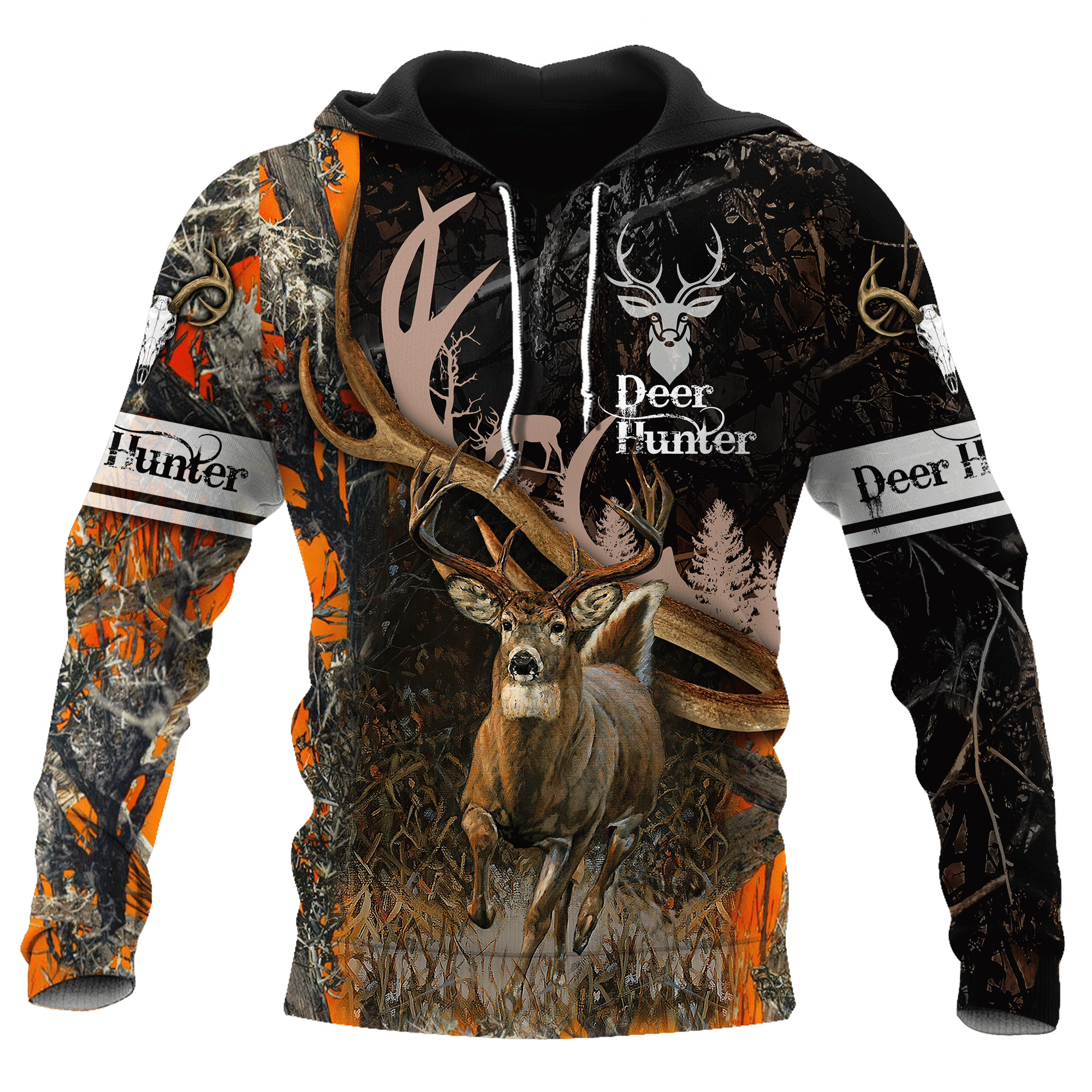 Premium Hunting Deer Black Camo Hoodie For Men Women