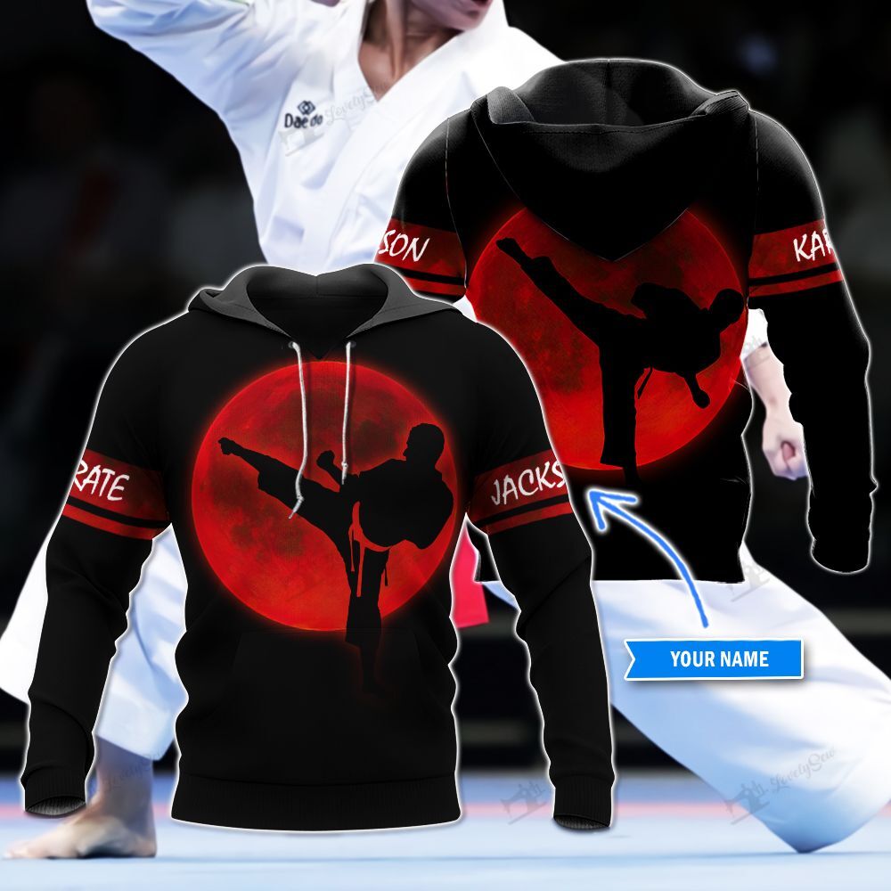 Male Karate Red Moon Personalized 3D Hoodie BIT21010702