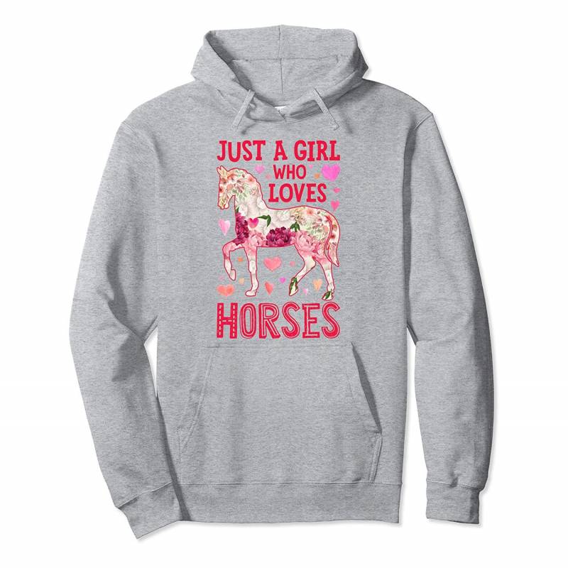 Just A Girl Who Loves Horses Funny Horse Flower Gifts Farm Pullover Hoodie, T Shirt, Sweatshirt