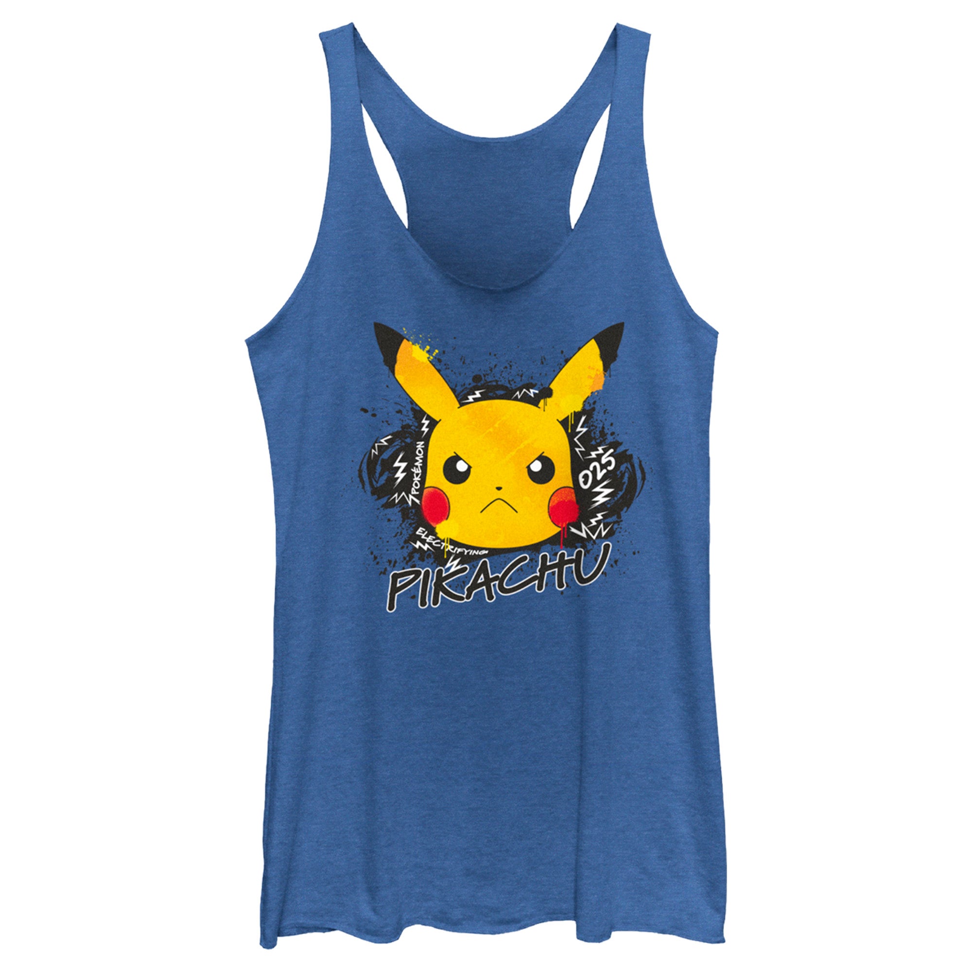 Women’S Pokemon Angry Pikachu Racerback Tank Top