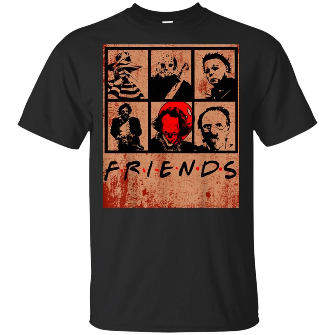 Check out this awesome Vintage Scary Friends Horror Movie Creepy Halloween Shirt