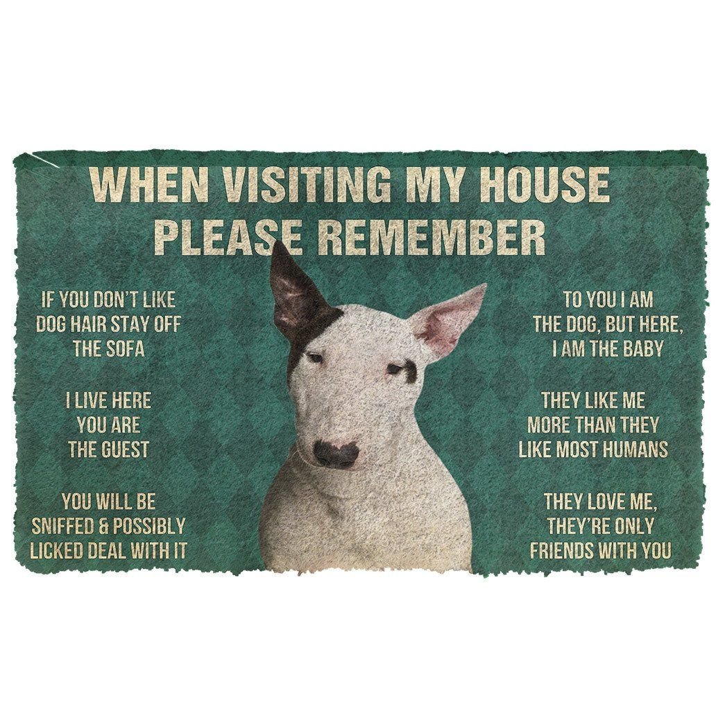 3D Please Remember Bull Terrier Dog’S House Rules Doormat