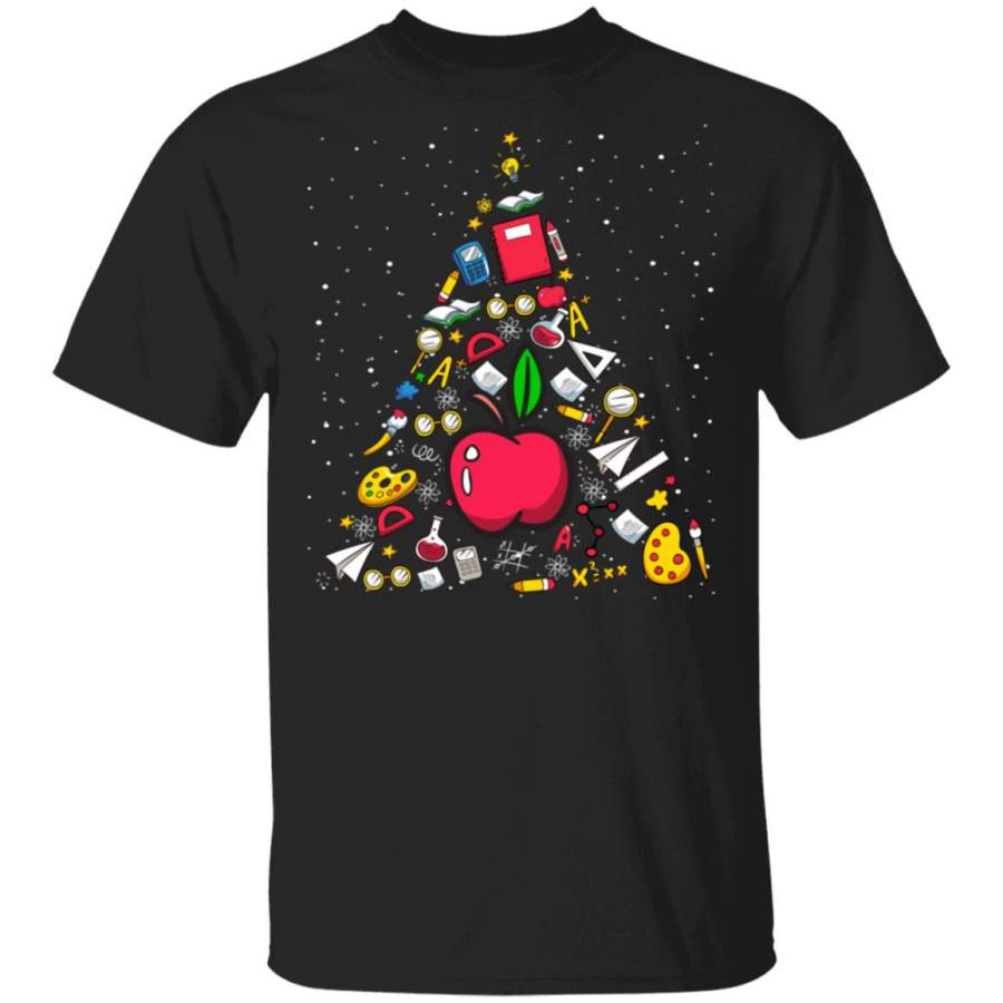 Teacher christmas tree christmas shirt