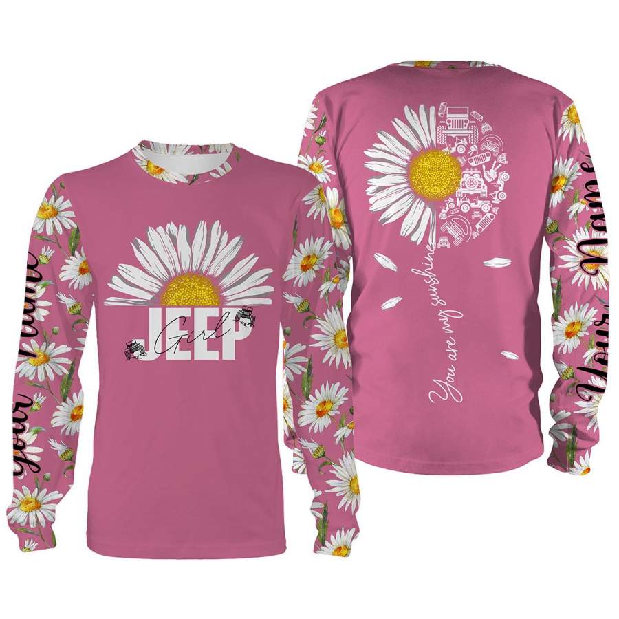 Beautiful Daisy Jeep Girl Custom Pink 3D Full Printing shirts for ladies – IPH2350