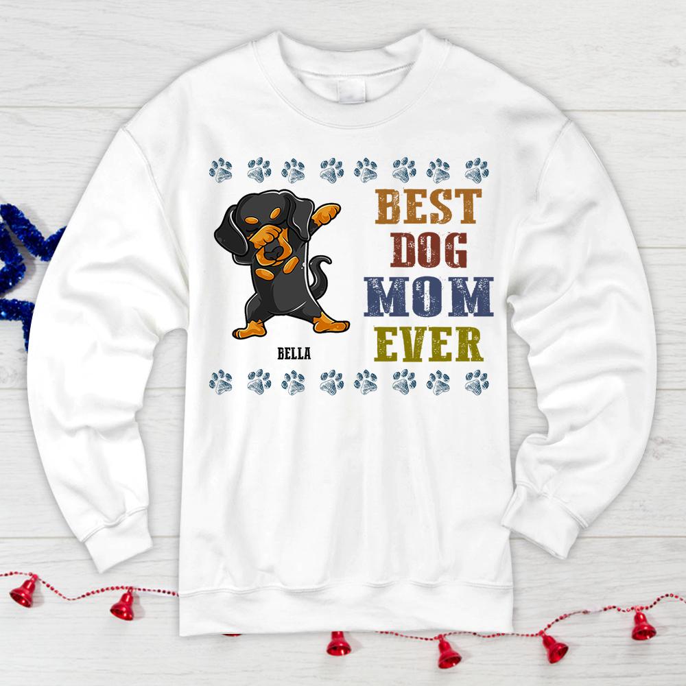 Custom Best Dog Mom Ever Shirt Gift For Dog Lover Funny Dog Dabbing T-Shirt Custom Dog Breed And Dog Name Shirt