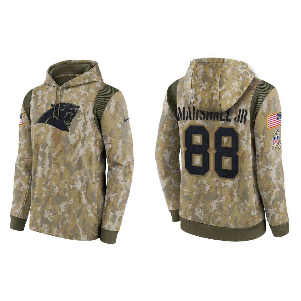 Terrace Marshall Jr. Carolina Panthers Camo 2021 Salute To Service Veterans Day Therma Pullover Hoodie