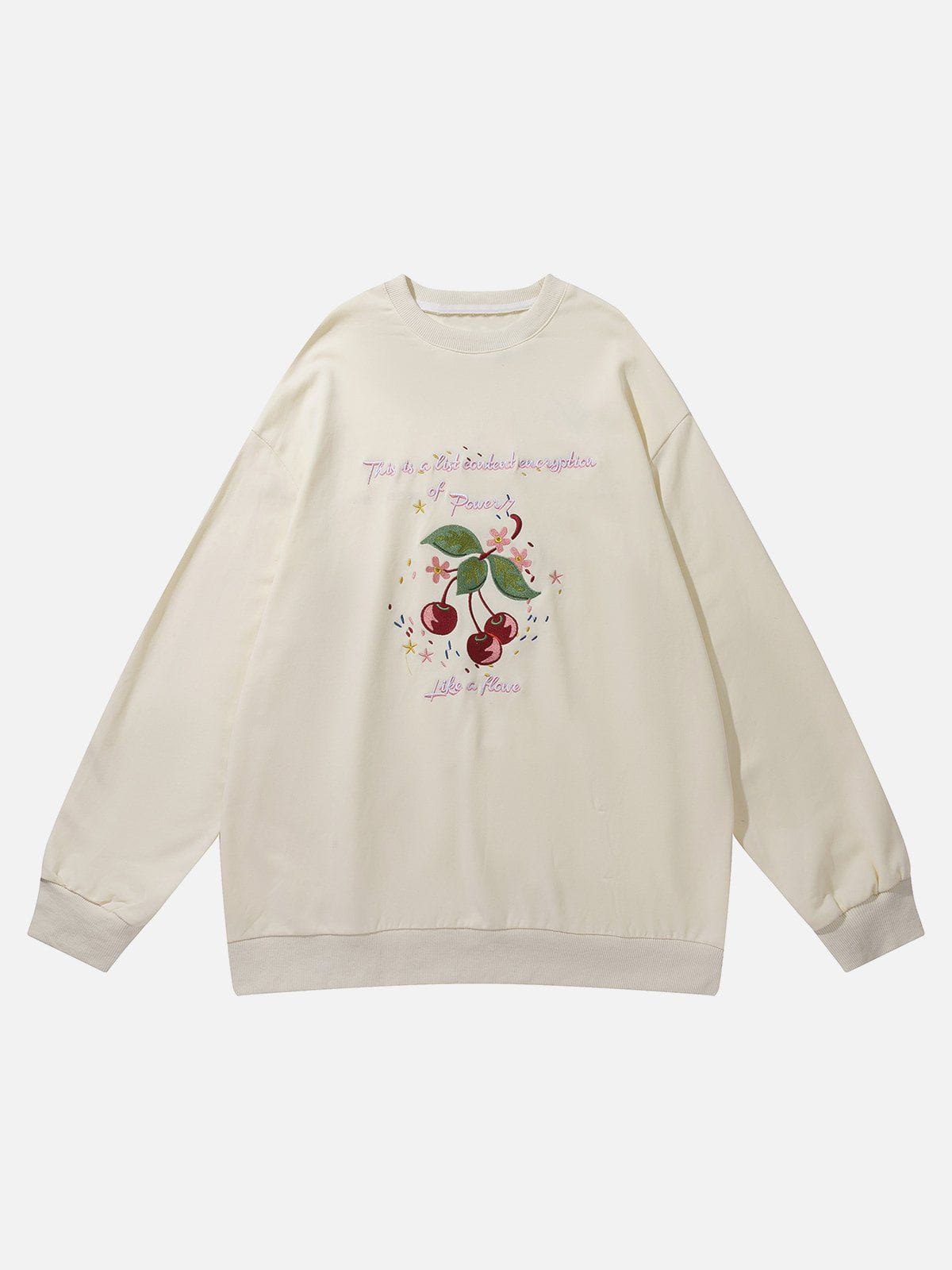 Talishko™ – Cherry Letter Embroidery Sweatshirt