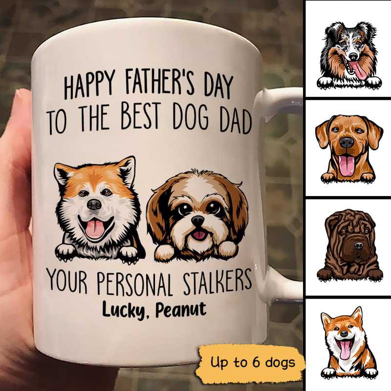 Happy Father‘S Day Dog Dad From Personal Stalkers Personalized Mug