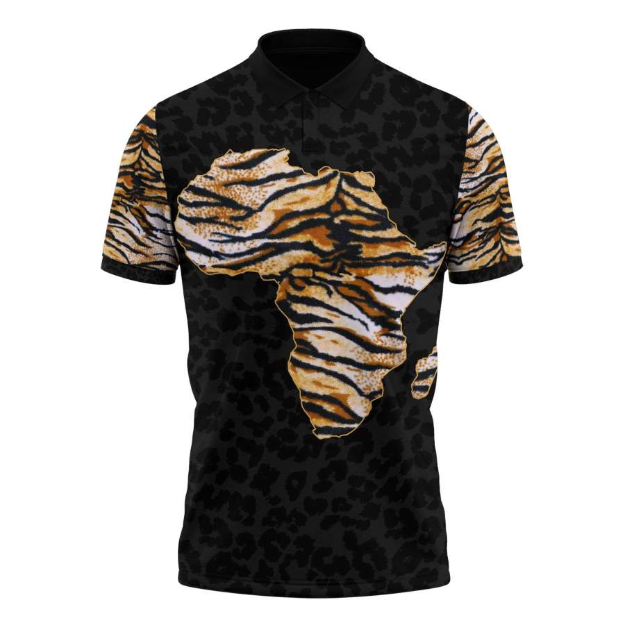 Tiger Pattern Polo Shirt