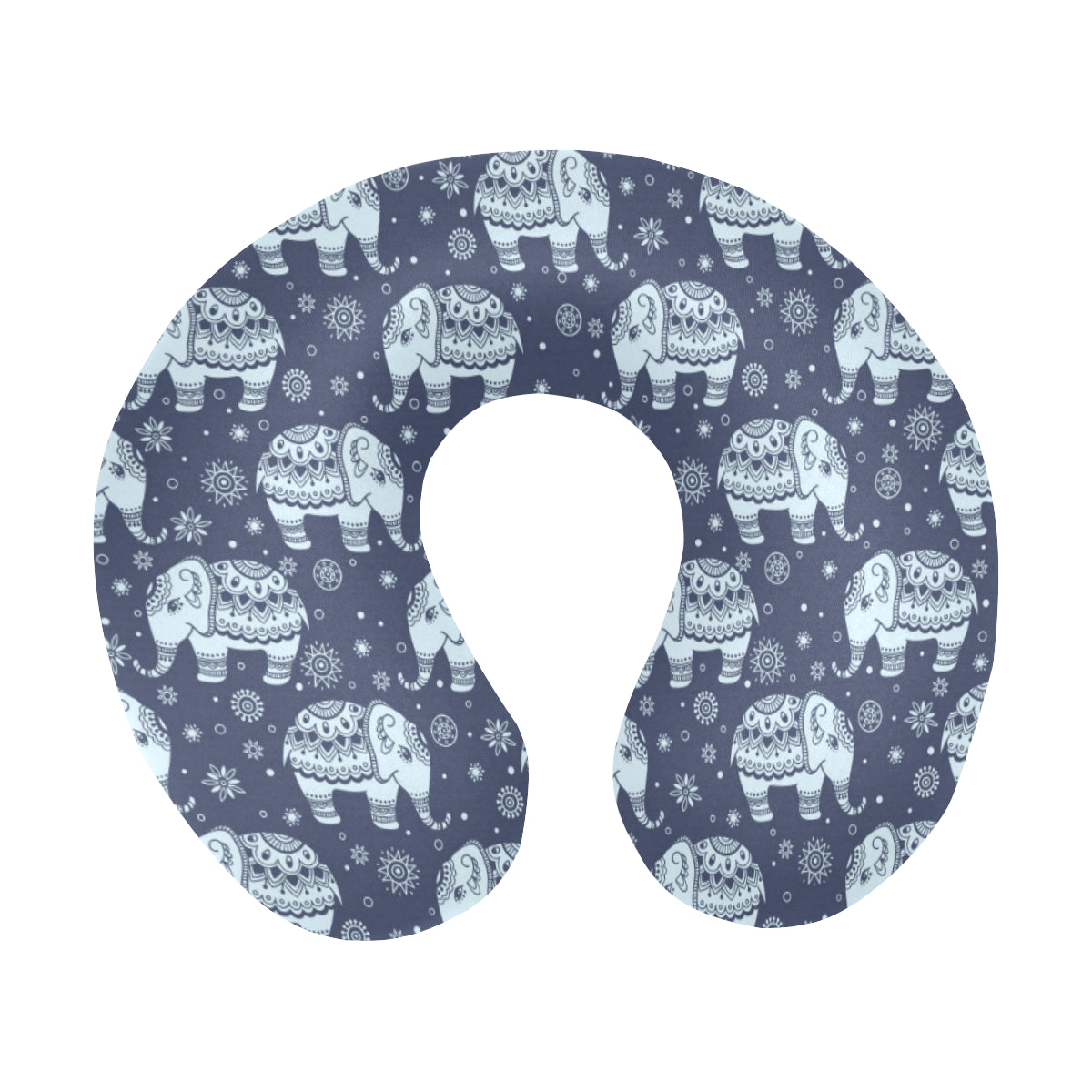 Elephant Tribal Design Pattern U-Shaped Travel Neck Pillow