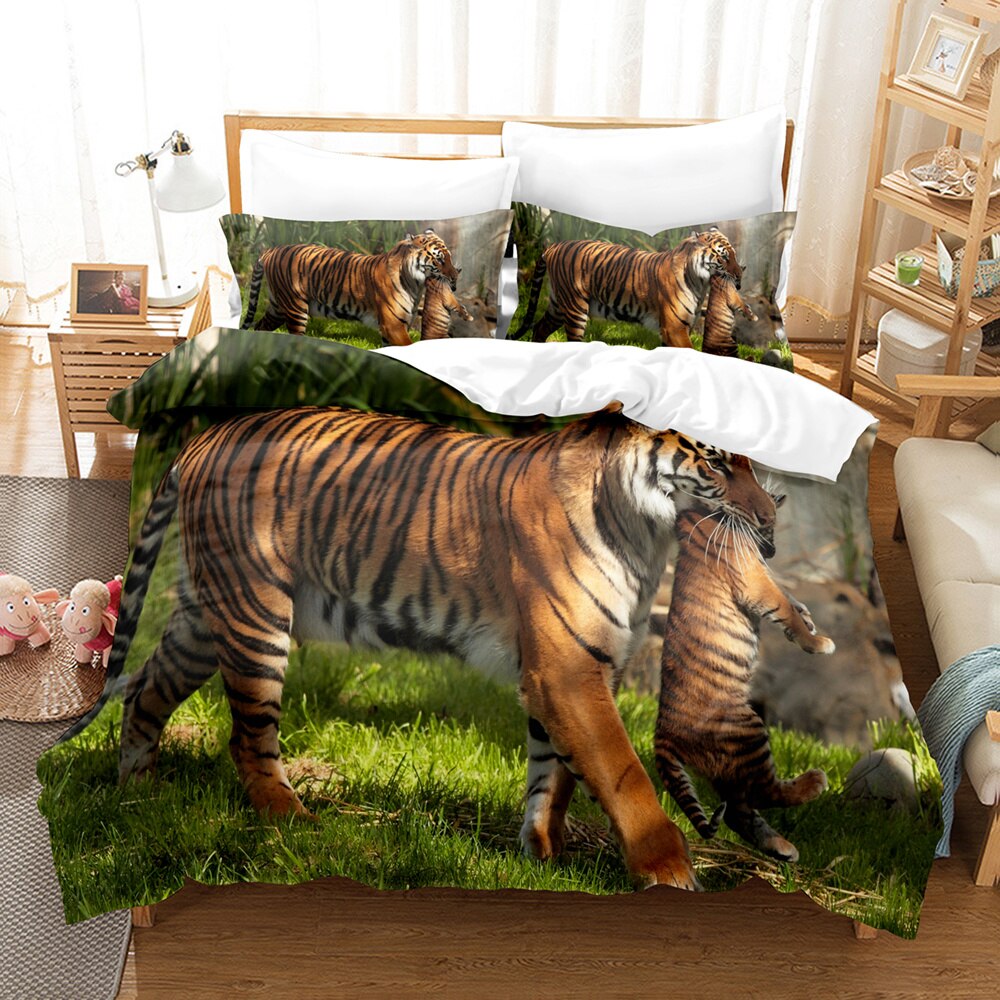 3D The Tiger Series Bedding Sets Duvet Cover Set With Pillowcase Twin Full Queen King Bedclothes Bed Linen