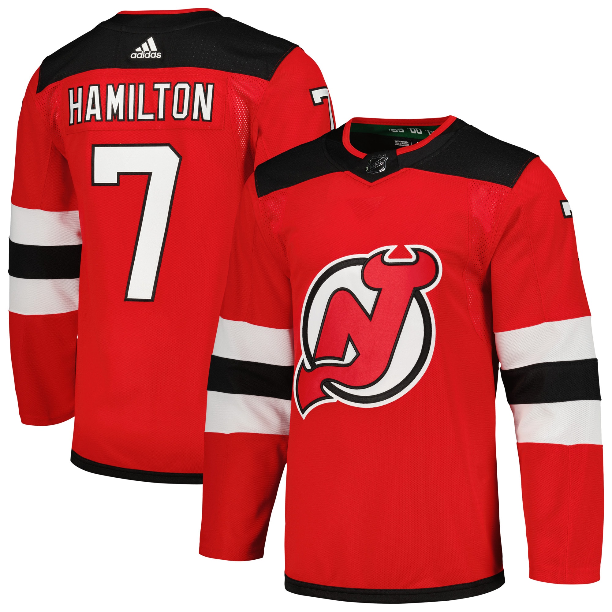 Men's New Jersey Devils Dougie Hamilton adidas Red Home Primegreen Authentic Player Jersey