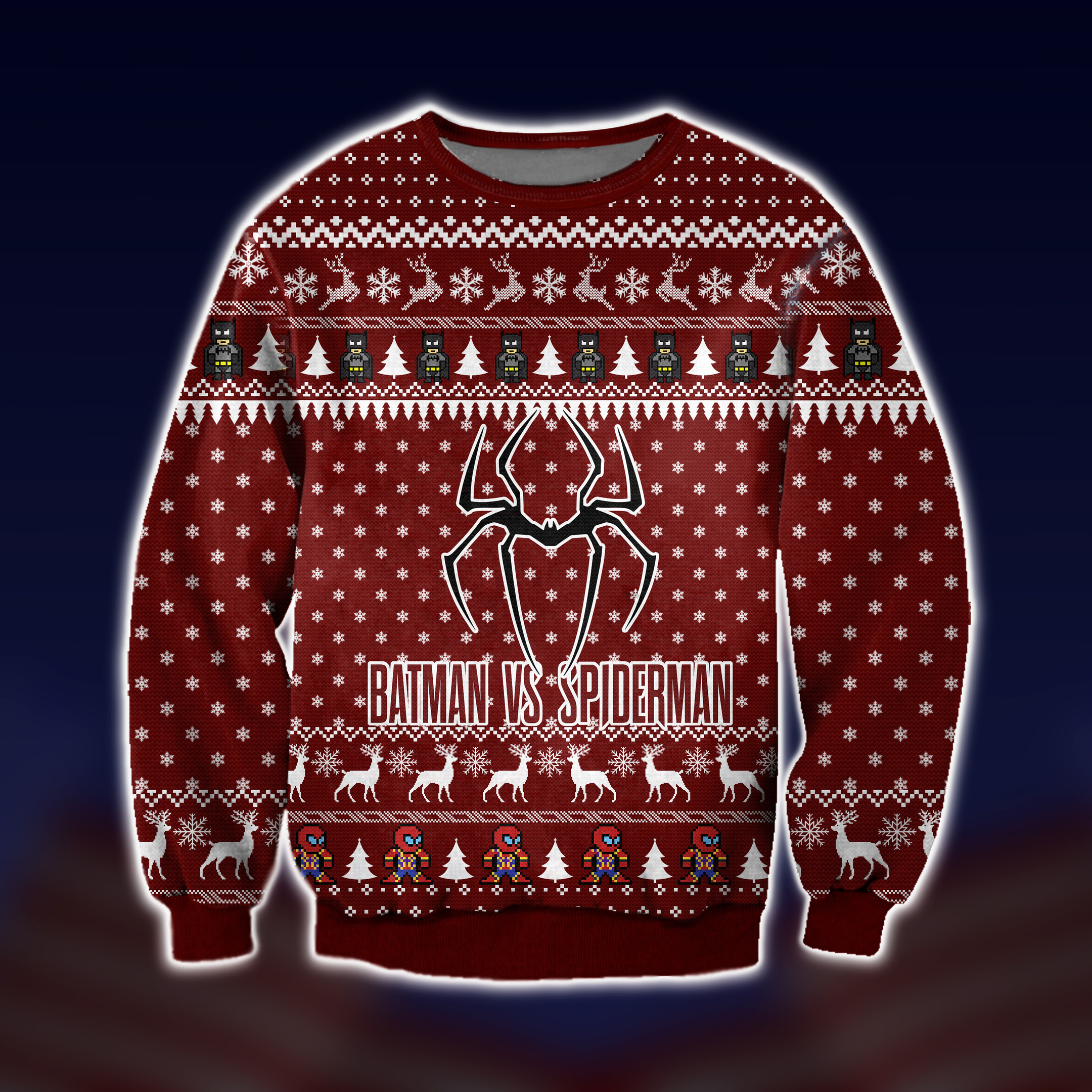 Bat-Spider Man Ugly Christmas Sweater