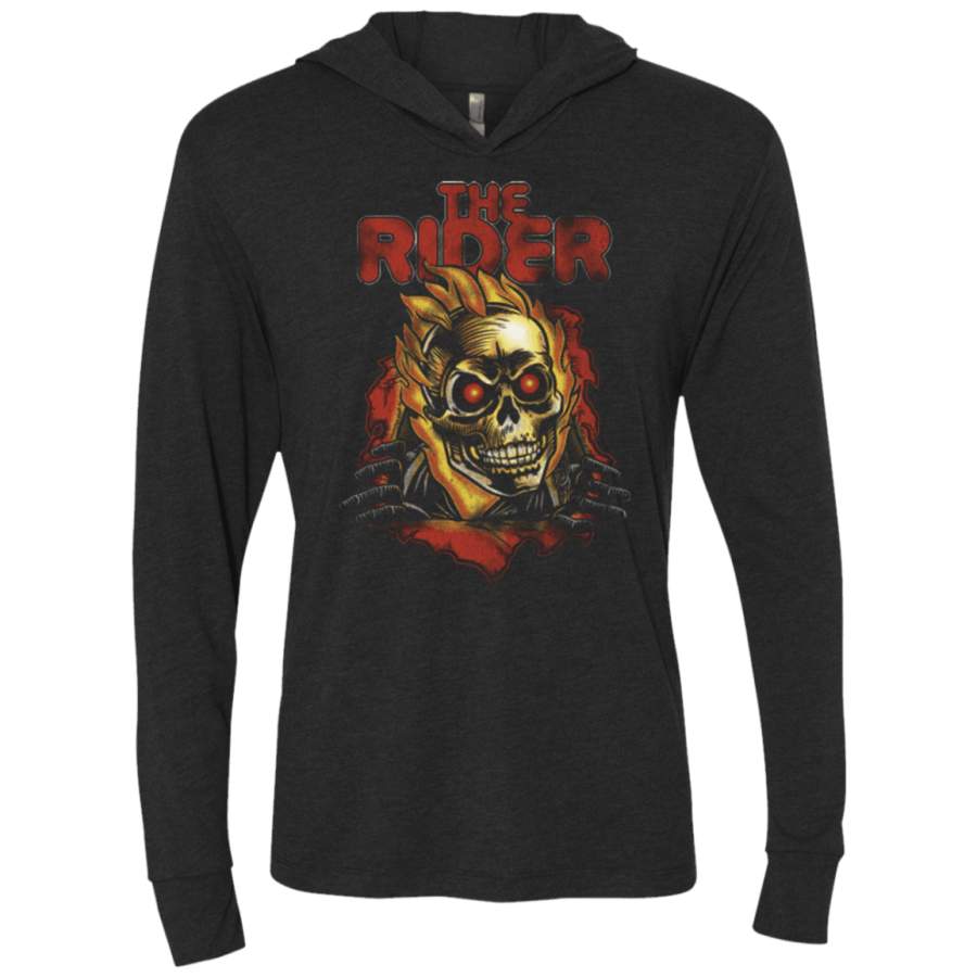 THE RIDER Triblend Long Sleeve Hoodie Tee