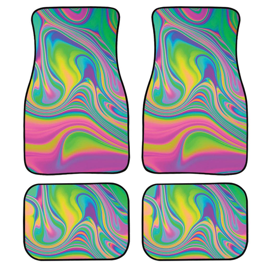 Psychedelic Soap Bubble Print Front And Back Car Floor Mats, Front Car Mat